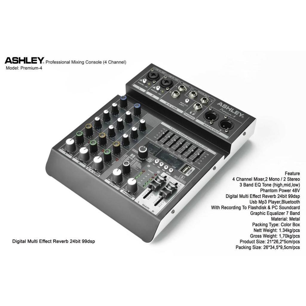 Premium-4 Mixer 4 Channel Ashley Original / Mixer 4 Channel / Premium4 Ashley
