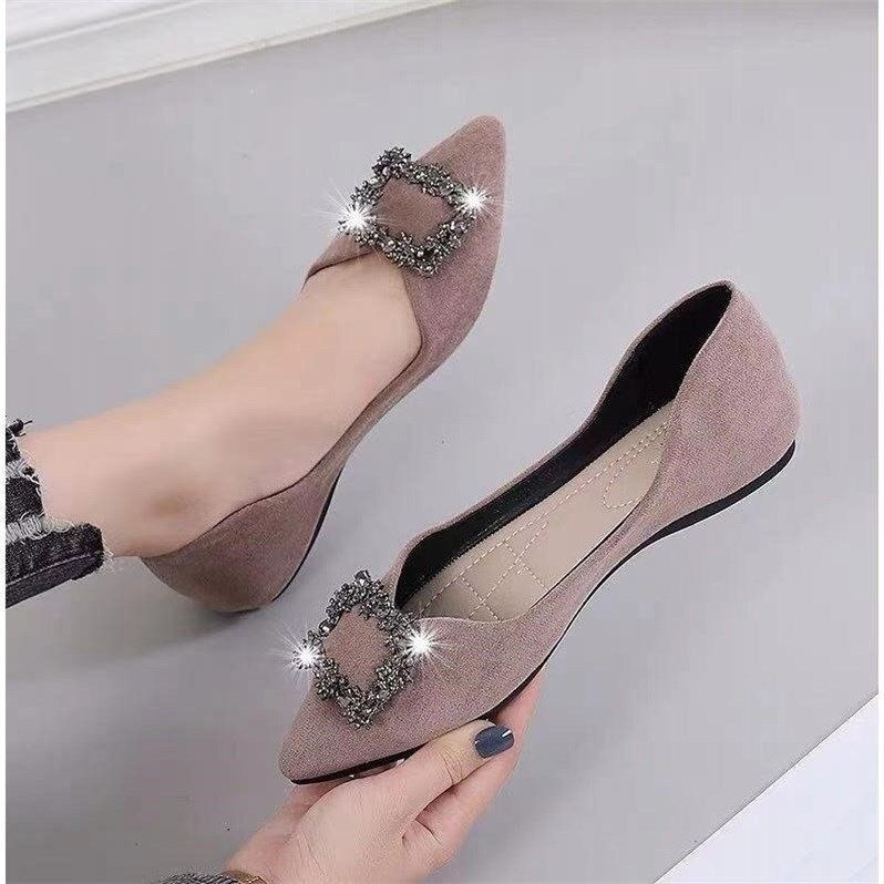 Plus Size 35-43  Women's Kasut Perempuan Slip on Flat Shoes Women Ladies Comfort Flats Shoes