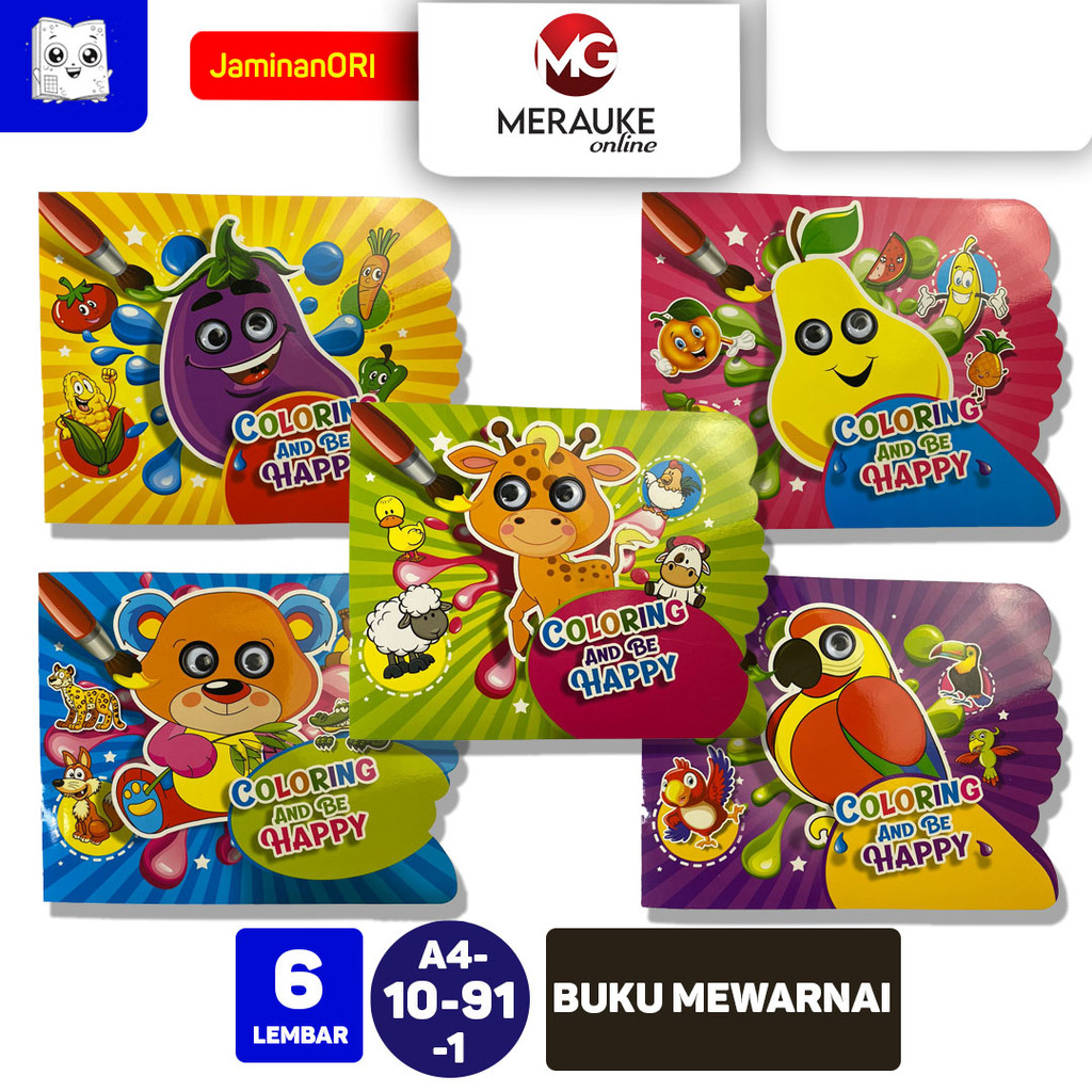 

HONEY BEKKI Coloring book,Buku mewarnai anak A4 1091 1-6