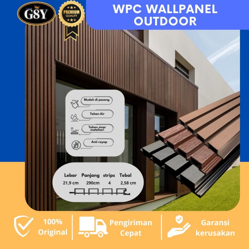 WPC Outdoor / WallPanel Outdoor Dinding /Pagar /Wall Panel Exterior Rumah Wallpanel Outdoor Motif Ka