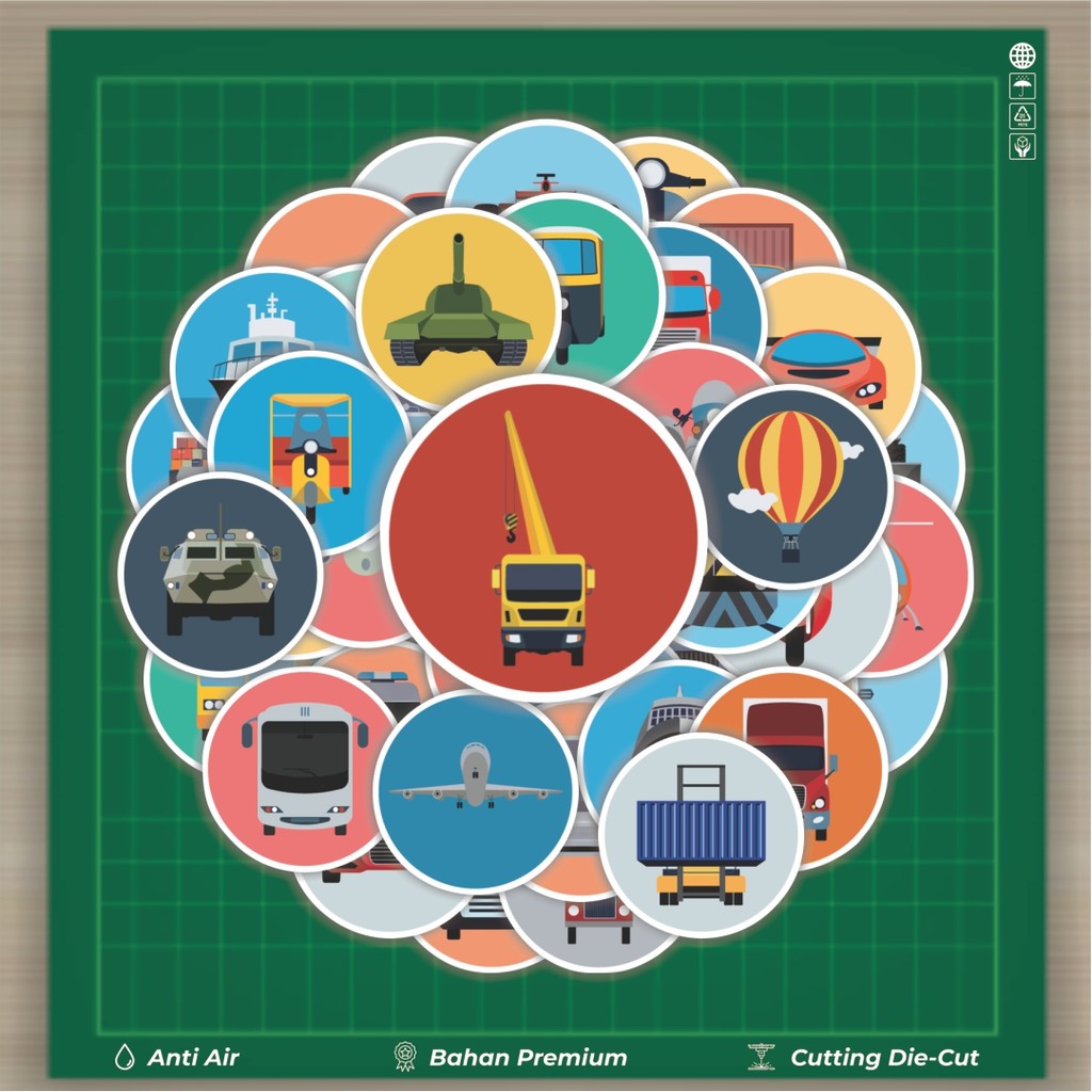 

HOT 50 PCS STIKER Stiker Ikon Transportasi Kendaraan Stiker Fashion Cars Decal Dingin Kartu Album Custom Vinyl Anti Air- Sticker Aesthetic Buku Journal Koper Casing HP Tablet Laptop Helm Motor Botol Minum