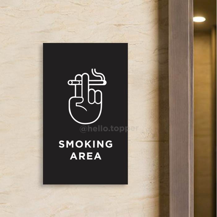 

Smoking Area Sign Acrylic Modern 15x25 | Sign Board Acrylic