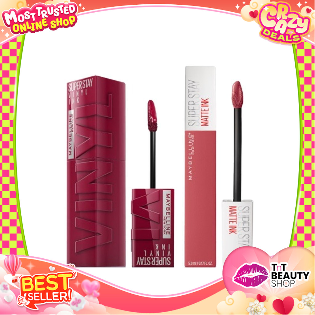 [BUNDLING] Maybelline Lipstik Isi 2 Superstay Matte Ink - Superstay Vinyl Ink | TnT Beauty Shop