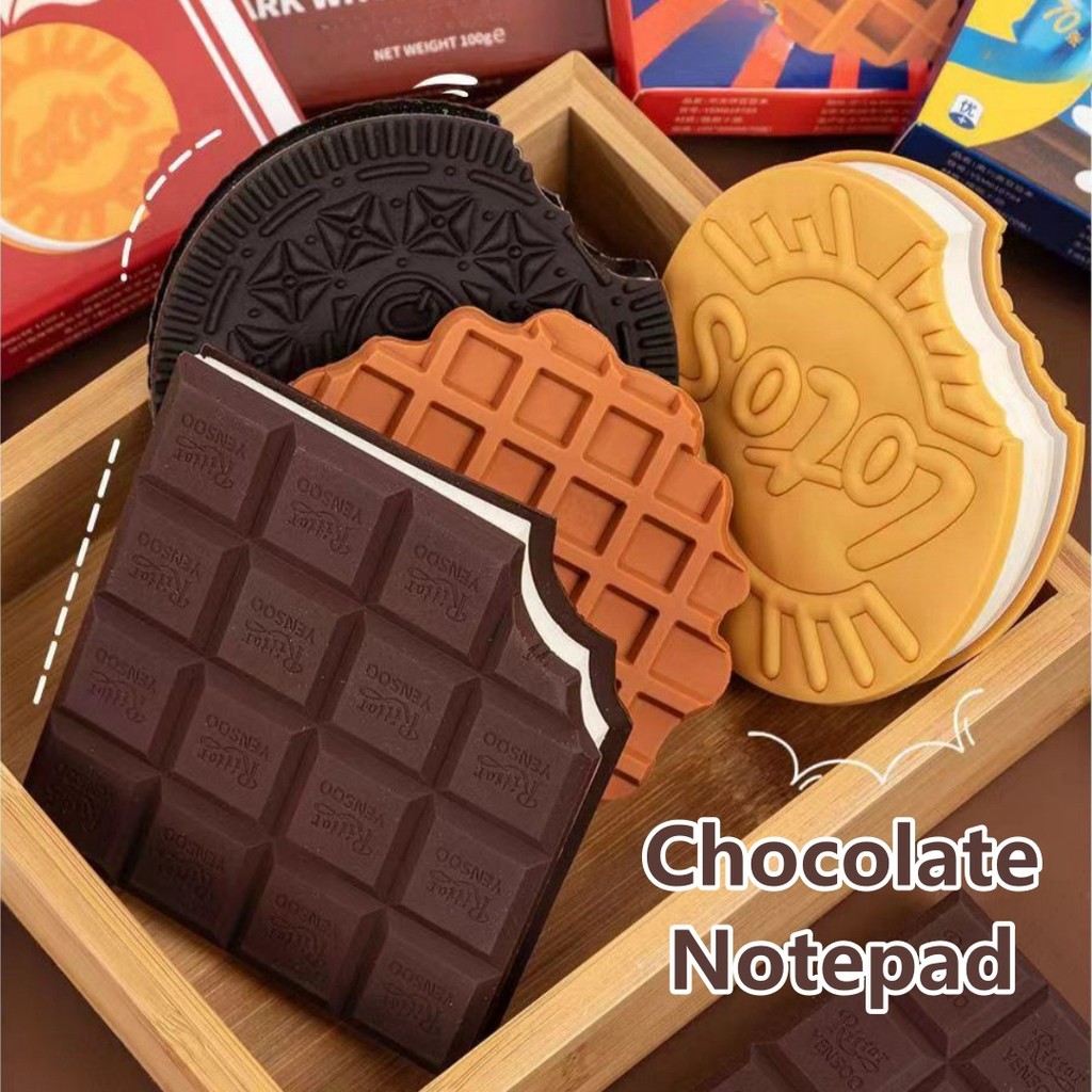 

80 Pages/Set Scented Chocolate, Cream & Strawberry Flavored Creative Pocket Notepads, Chocolate&Cookie Shaped, Tear-off Memo Pad