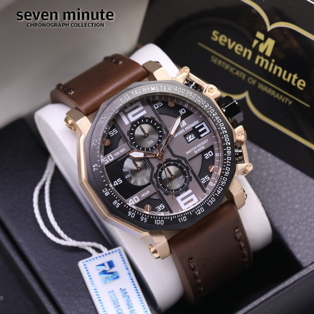 JAM TANGAN PRIA SEVEN MINUTE ORIGINAL FASHION KULIT LS-7869- PROMO BAYAR DITEMPAT ||JAM TANGAN WANIT