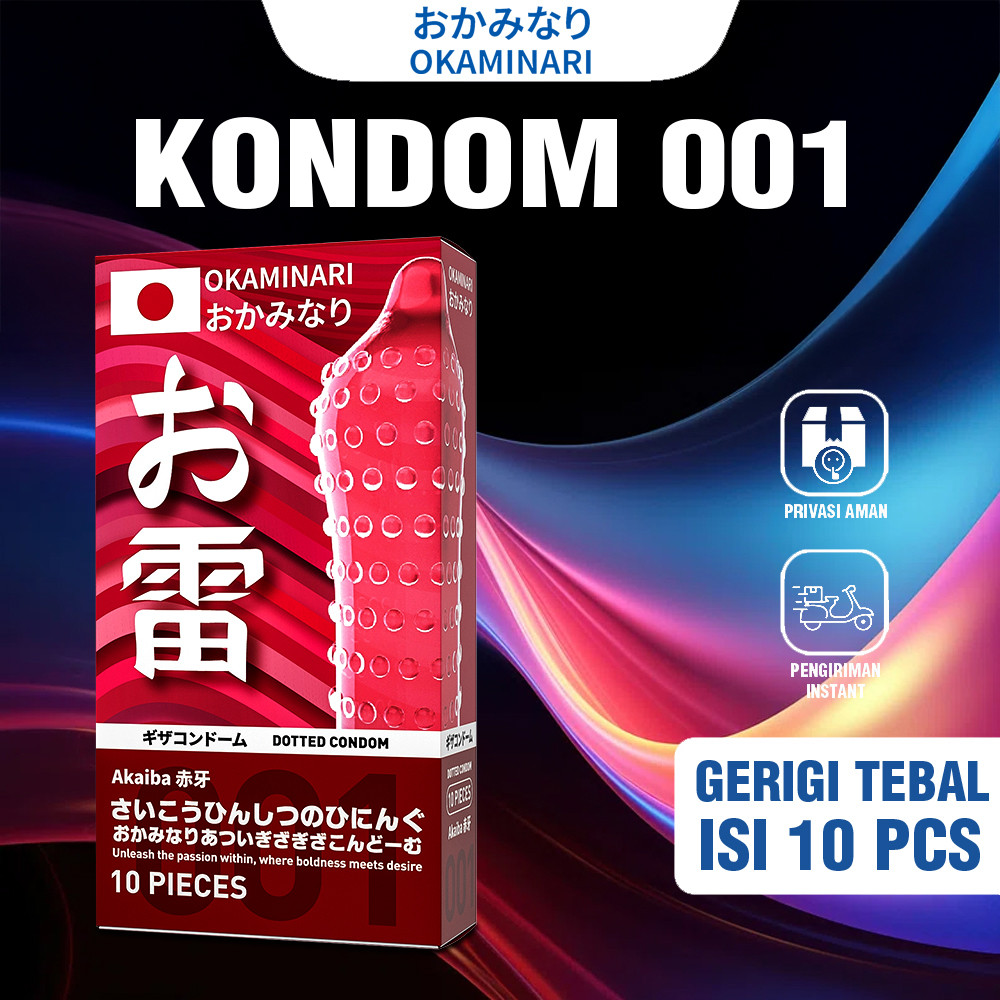 Okaminari Gerigi Tebal Kondom Tahan Lama Kondom Aman Pria 10 Pcs - Privasi Terjaga