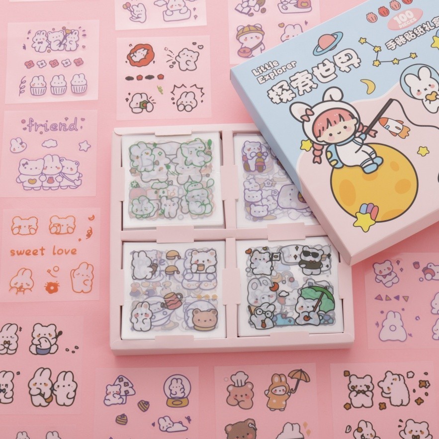 

-JOJU- 1 SET 50 LEMBAR STICKER AESTHETIC DIY / STICKER LUCU IMUT / JOURNALING