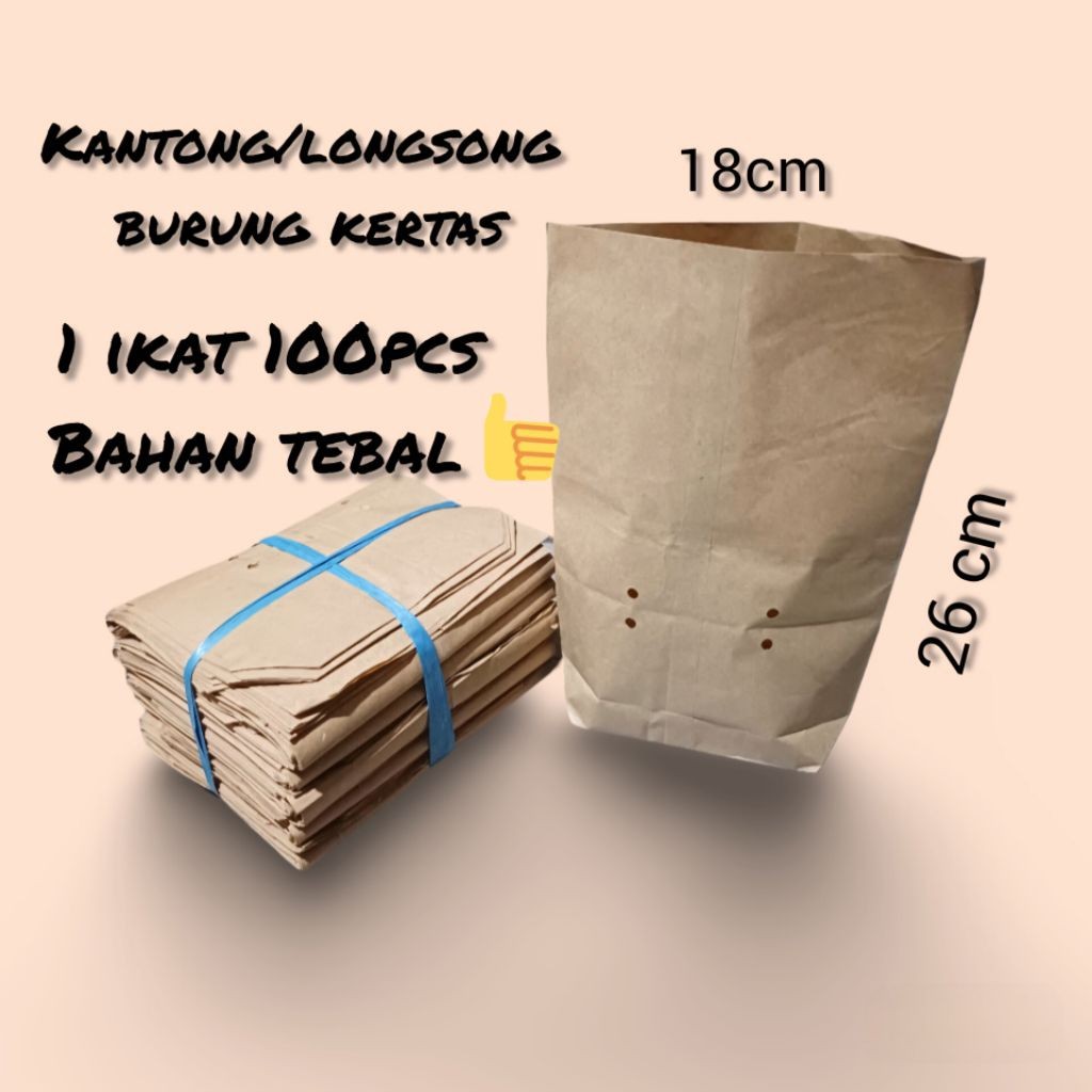 

Harga Murah blongsong || Kantong || Longsong || karton Burung Kertas Tebal 18x26cm – 1 Ikat Isi 100 pcs Bahan Kuat & Kokoh Premium Quality