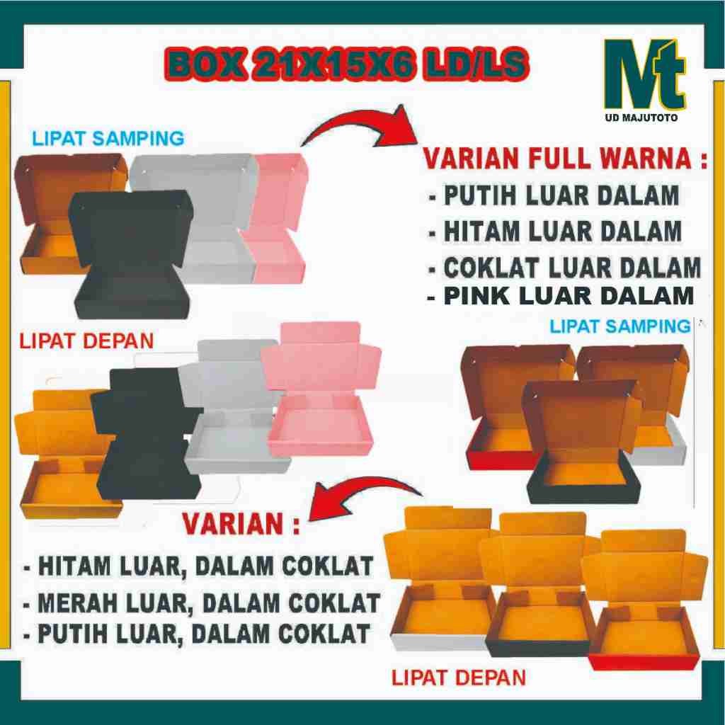 

Box 21x15x6 Cm / Box Lipat Depan / Karton Box / Kardus Die Cut / Kardus Polos