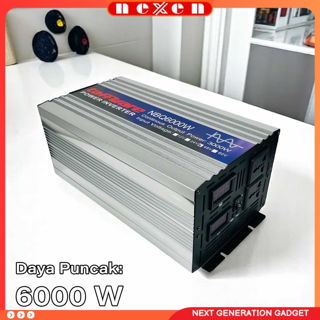 Taffware Power Inverter Mobil Pure Sine Wave DC 48V to AC 220V 6000W - NBQ6000W