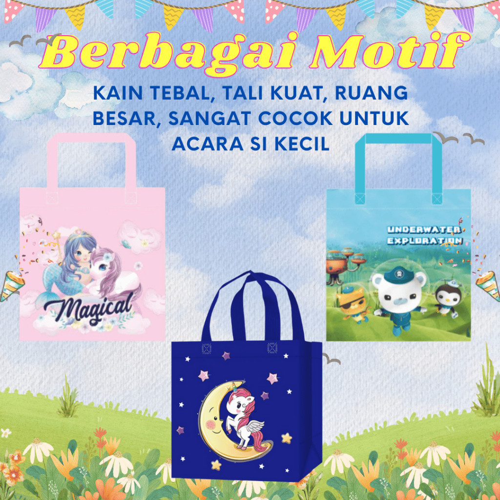 

[FLASH SALE] Tas Ultah Anak Lucu - Souvenir Kado, Tas Bekal Sekolah & Bingkisan Ultah - Bahan Tebal & Murah - FREE Custom Nama - Ready Stock!