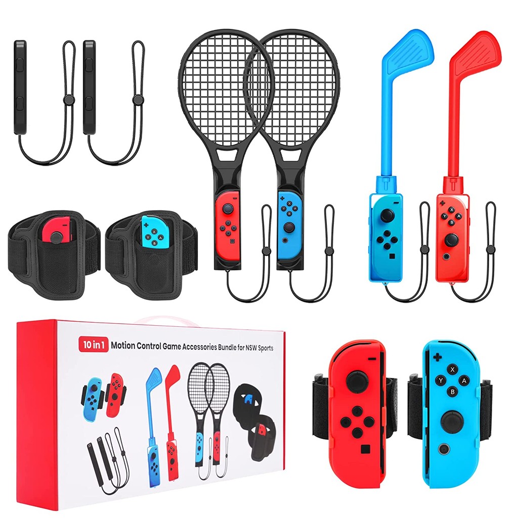 10 in 1 Sports Accessories Kit for Switch/Switch OLED Sports Game 10 in 1 Nintendo Switch Accessorie