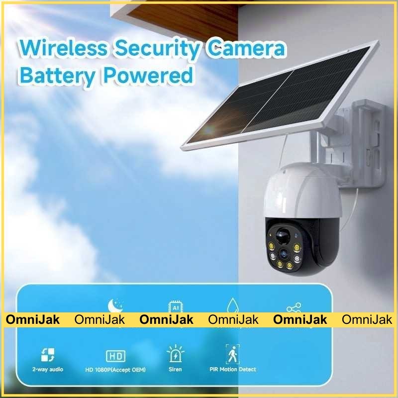 V380 Pro Kamera CCTV WiFi Solar Panel Outdoor Camera HD 1080p IP65 - MVT-1120G-P5 Pro
