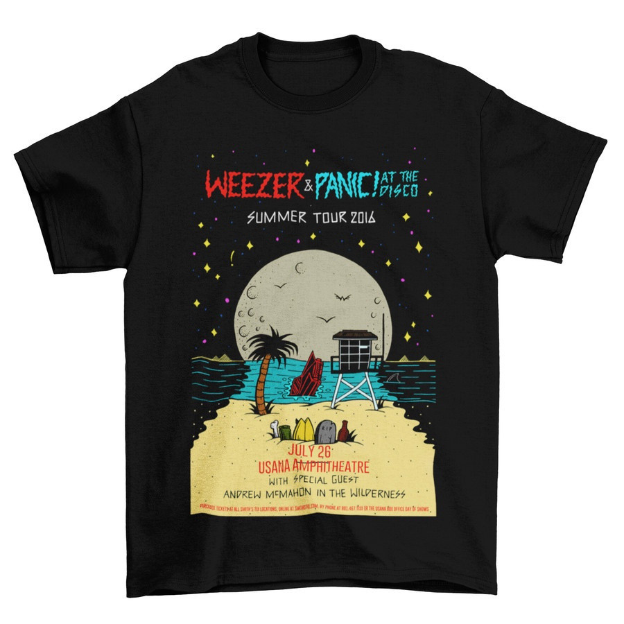 Kaos Band Pria Custom Weezer - Summer Tour 2016