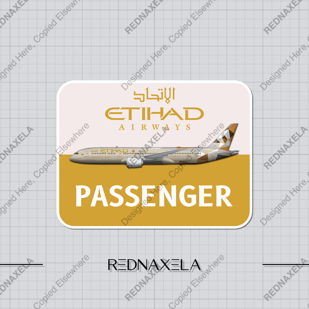 

Stiker Vinyl Etihad Airways Card Model Passenger Sign Sticker
