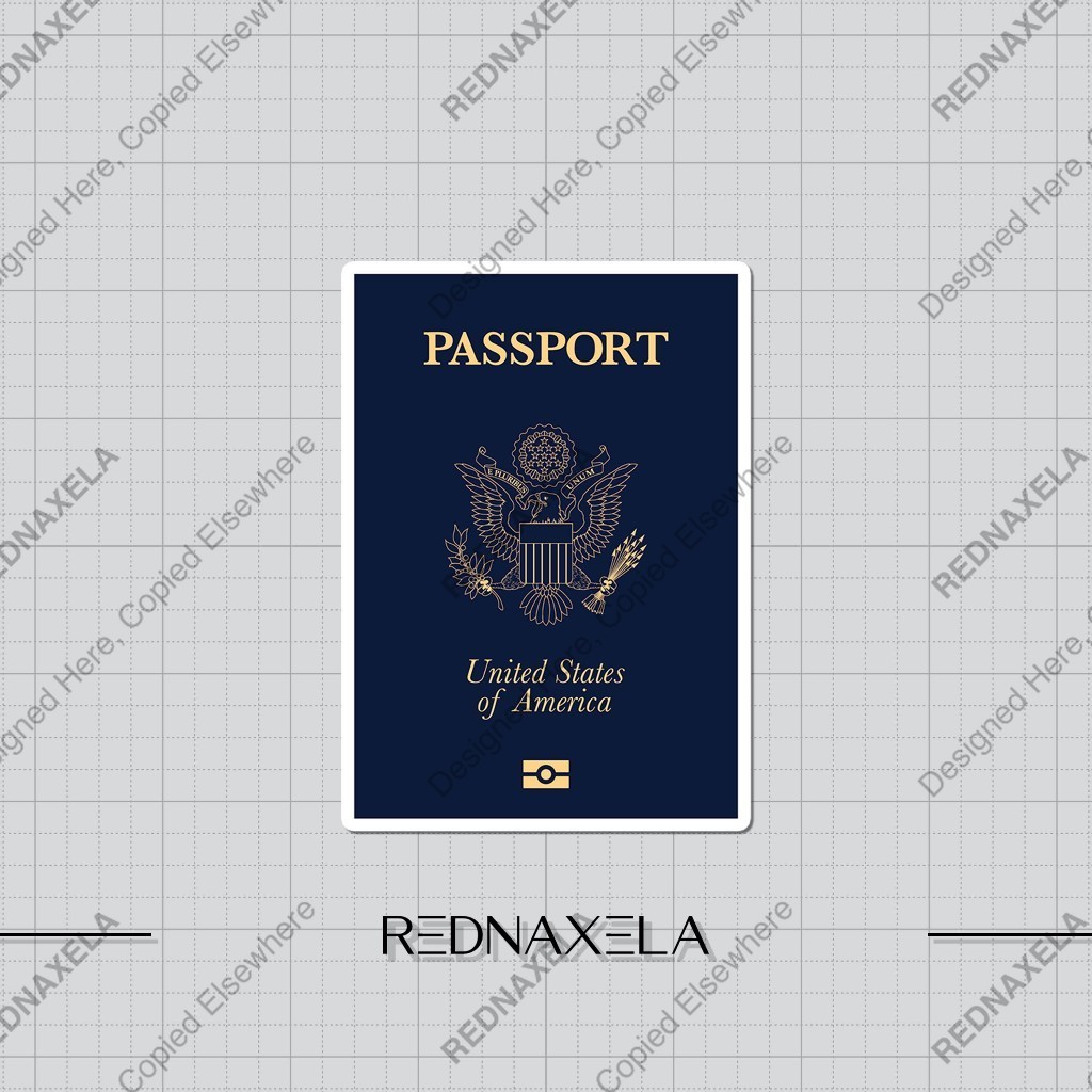 

Stiker Vinyl United States Of America Passport Design Stiker Koper Outdoor Travel Sticker