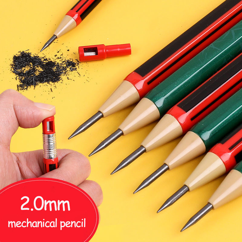 

2/4pcs Mechanical Pencil 2.0mm Non Sharpening Pencils with Sharpener Kawaii Korean Stationery for School Office Supplies