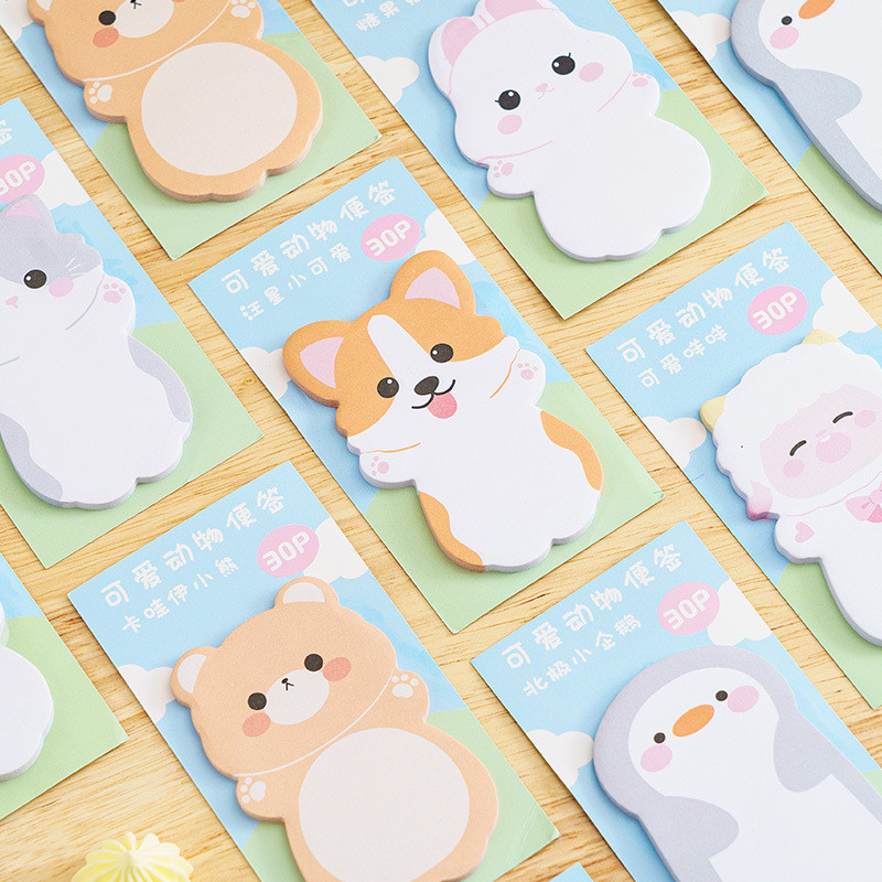 

6 pcs/lot Kawaii Cartoon Penguin Rabbit Animals Memo Pad Sticky Notes Memo Notebook N Times Cute Stationery School Supplies