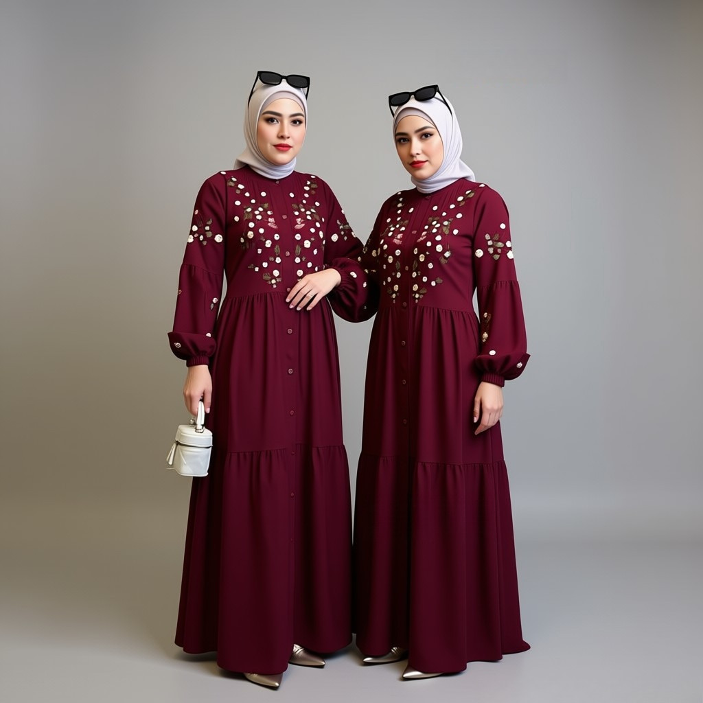 Hanna Zara – Nabila Dress by Aku Karissa | Gamis Bordir Sabrina | Busui Friendly & Elegan | Gamis Wa
