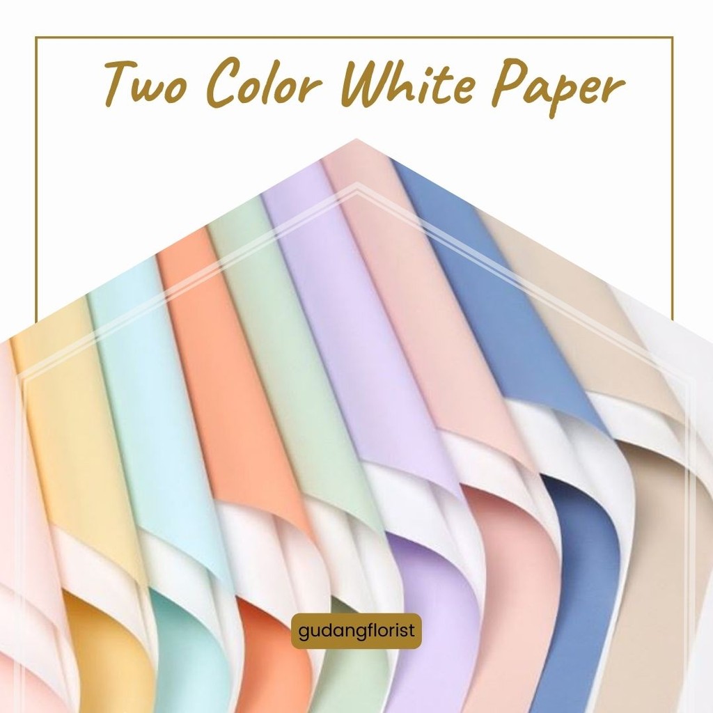 

TWO COLOR WHITE PAPER / Flower Wrapping / Cellophane / Wrap / Kertas Bunga / Kertas Kado / Flower Paper / Kertas Grosir