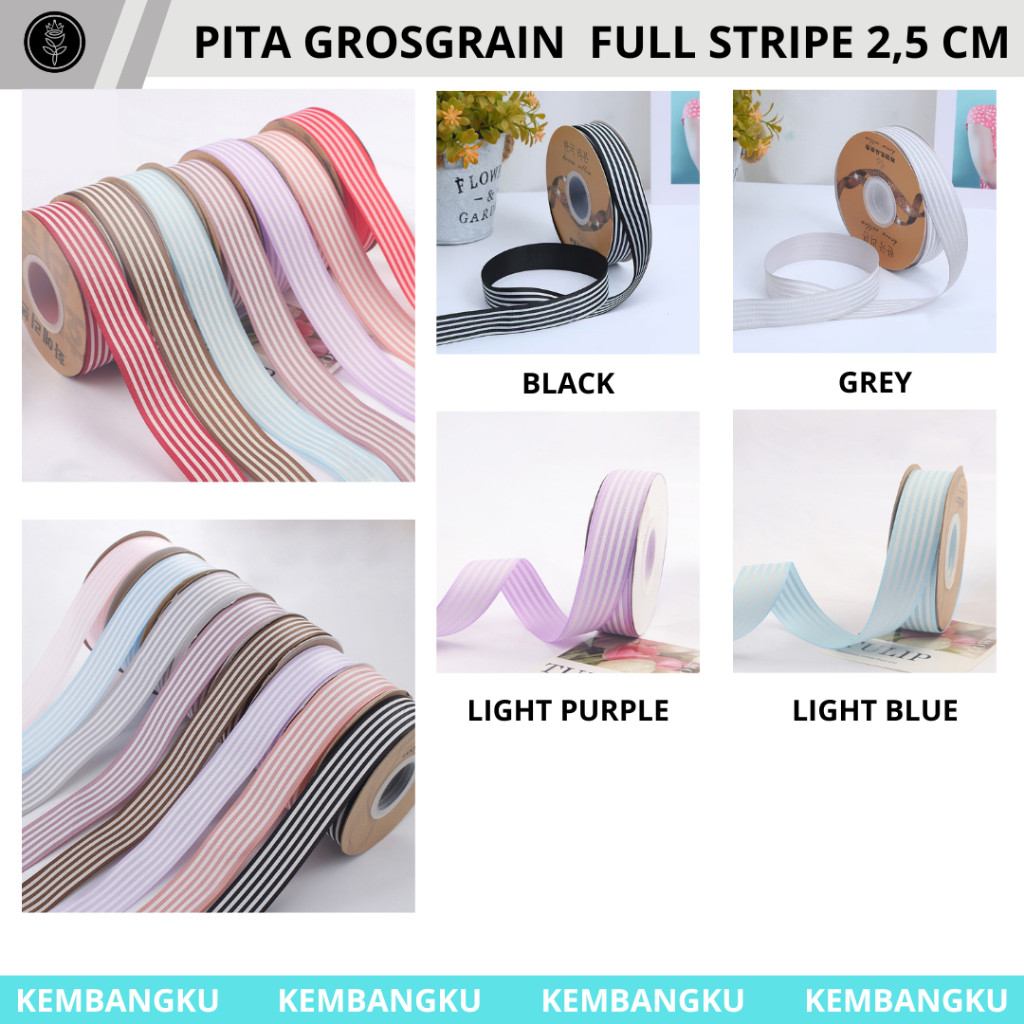 

(ROLL) PITA GROSGRAIN FULL STRIPE PITA MODEL GARIS-GARIS PITA BUKET,KADO,MAHAR SESERAHAN