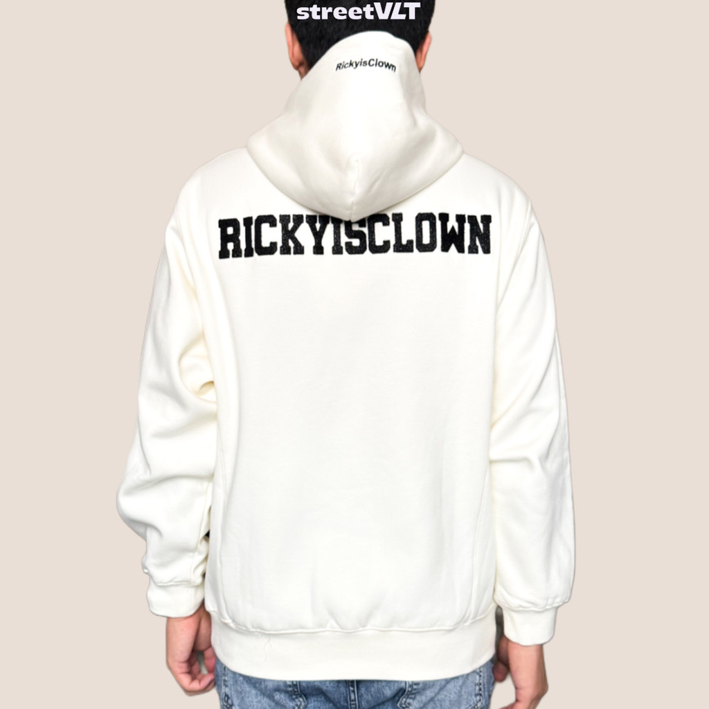 RIC Ricky is Clown Toothbrush Embroidery White Hoodie