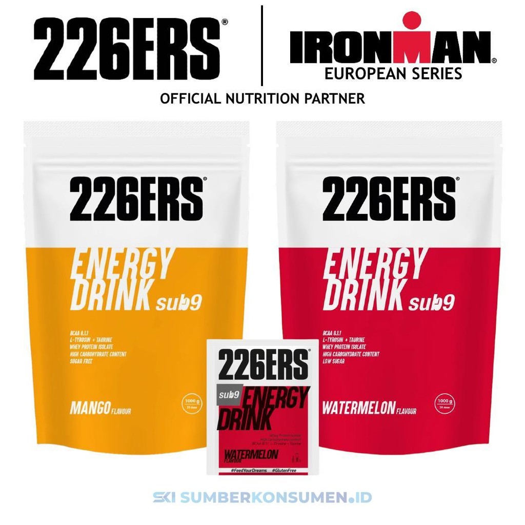 

226ERS SUB9 Energy Drink Mix w/ Electrolytes BCAA Protein 1000g Bag