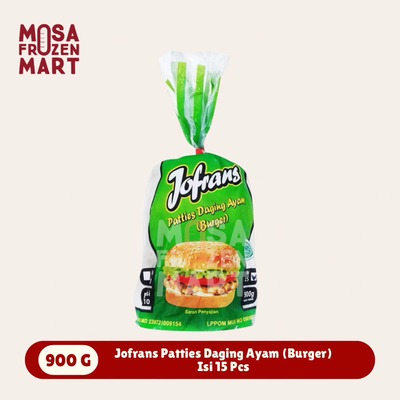 

Jofrans Patties Burger Daging Ayam 900 Gram Isi 15 Pcs