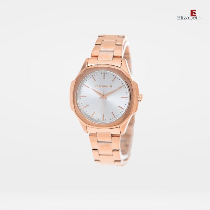 ORIGINAL Jam Tangan Wanita - Elizabeth | Chain Strap 2201-0944 - Rose-Silver