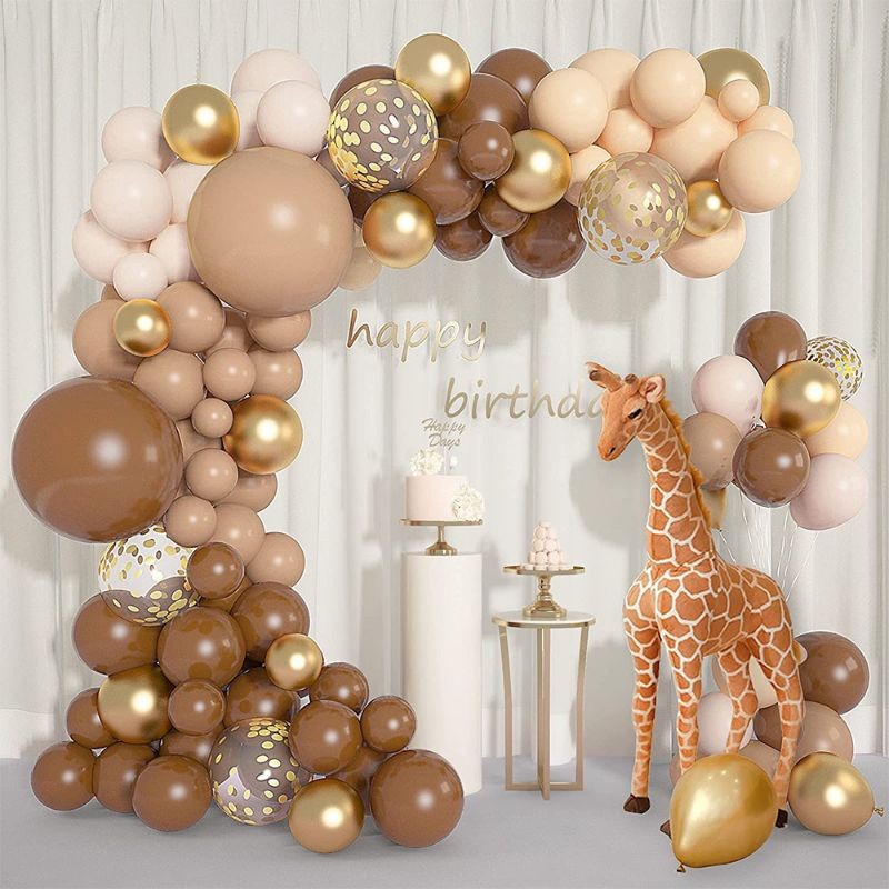 DDBALLOONS BALON GARLAND RETRO 110 BALON HAPPY BIRTHDAY COKLAT CREAM CAMEL TEMA RETRO 110 BALON MURA