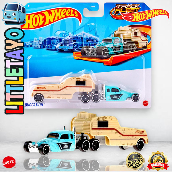 Hot Wheels Track Fleet Bugcation Diecast Mobil Truck Transport Hauler Rig Towing