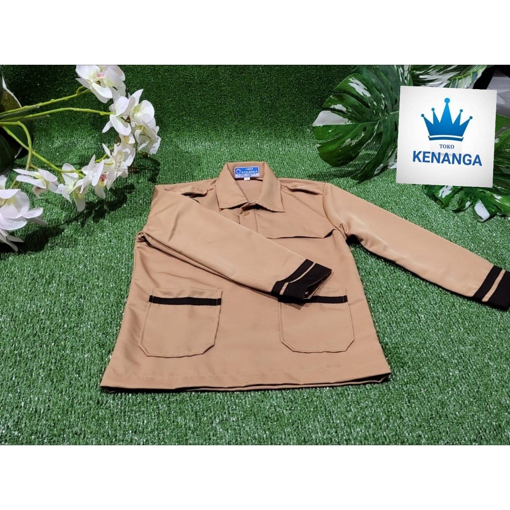 TARIMARSHOP Seragam kenanga pramuka siaga SD tangan panjang  siaga/seragam pramuka setelan/baju pram