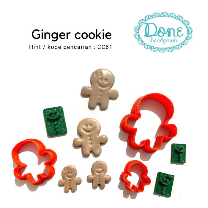 

done Handymade Ginger Cookie cutter cetakan clay cetakan fondant christmas CC61 - S