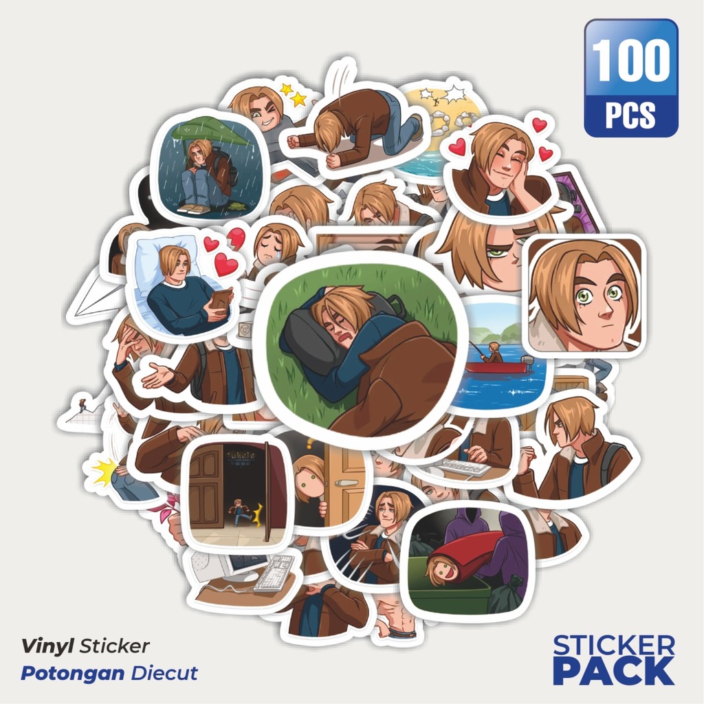 

Stiker Vinyl Stiker Funny Character Leon Scott Waterproof Aesthetic- Untuk Laptop, Motor, dan Helm - Paper Stationery Pack