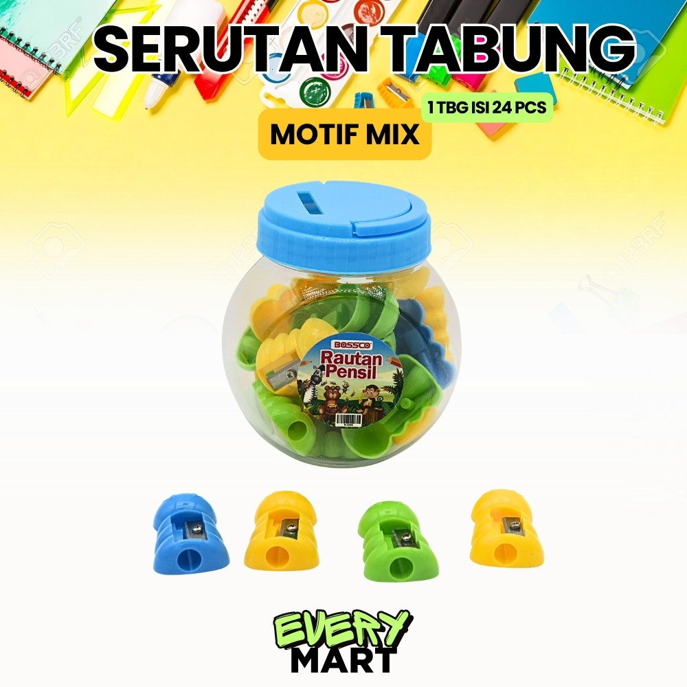 

(1 TABUNG ISI 24) Rautan Pensil / Serutan / Ongotan 1 Tabung isi 24 pcs / Rautan Toples Isi 24