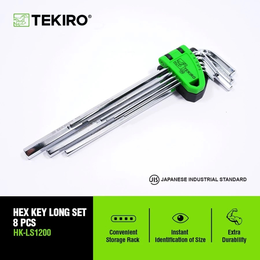 GriyaPerkakas Tekiro Kunci L Set 8 Pcs MM Panjang /Kunci L Set / Tools - Alat Perkakas Bintang Kombi
