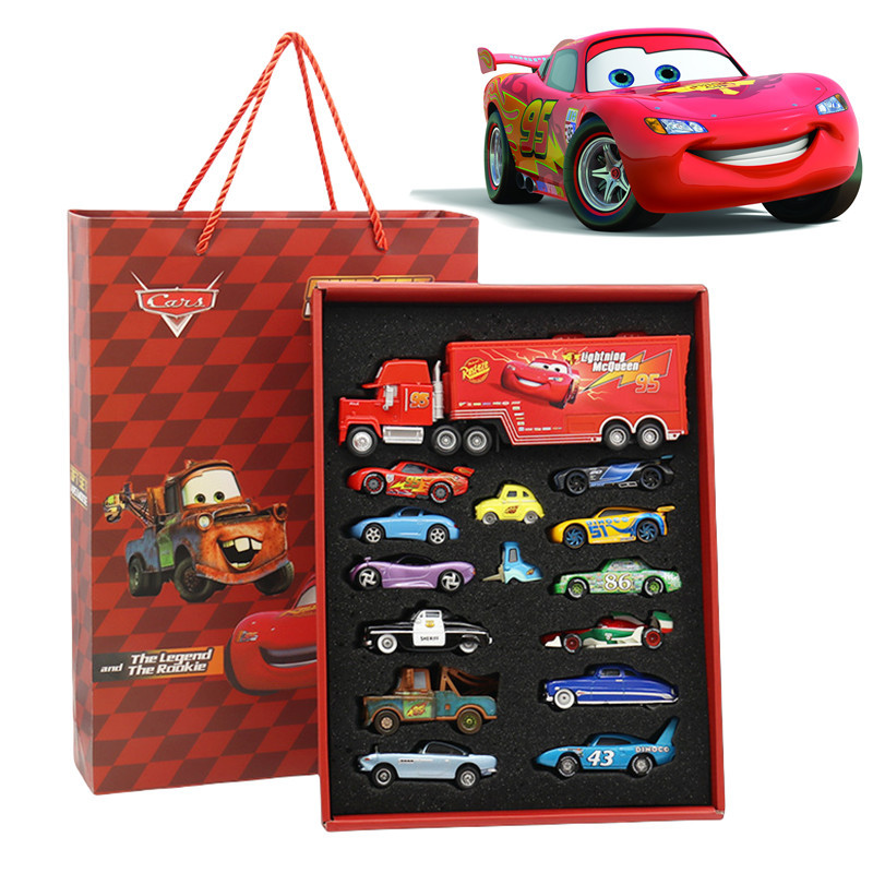 8/13/15Pcs Disney Pixar Cars Gift Box Metal Diecast lightning McQueen Car Model Toy Jackson Uncle Tr