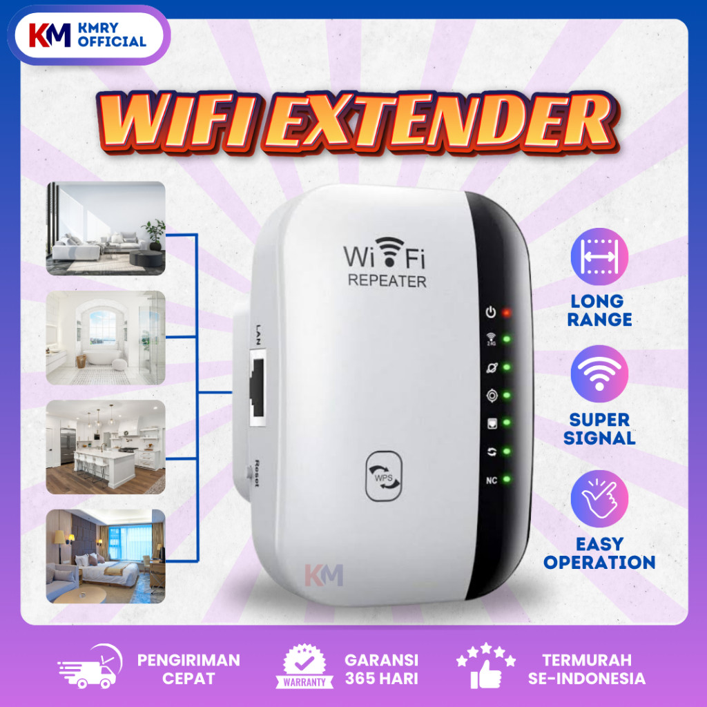 KMRY Wifi Repeater 300Mbps / Penguat / Wifi Extender / Mini Repeater / Sinyal Wifi (Kiaxio)