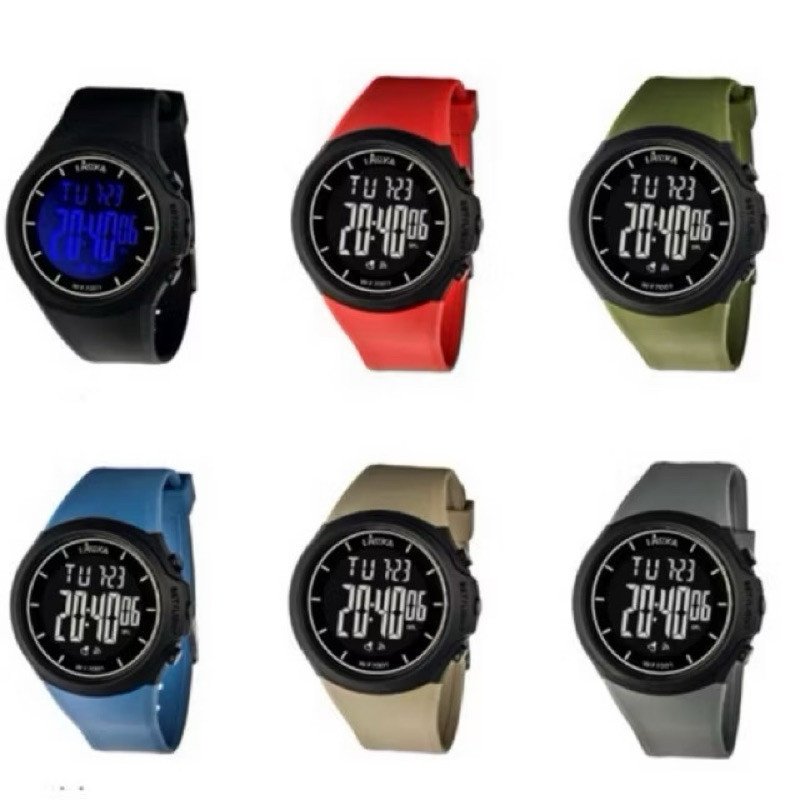 Jam Tangan Pria Lasika 5001 Digital Ori Anti air Strap Rubber Karet
