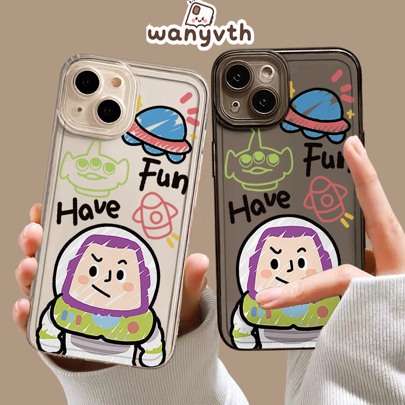 Casing IPhone Buzz Lightyear Transparan Soft Fashion Cocok untuk Case iPhone 13 11 15 12 14 16 Pro M