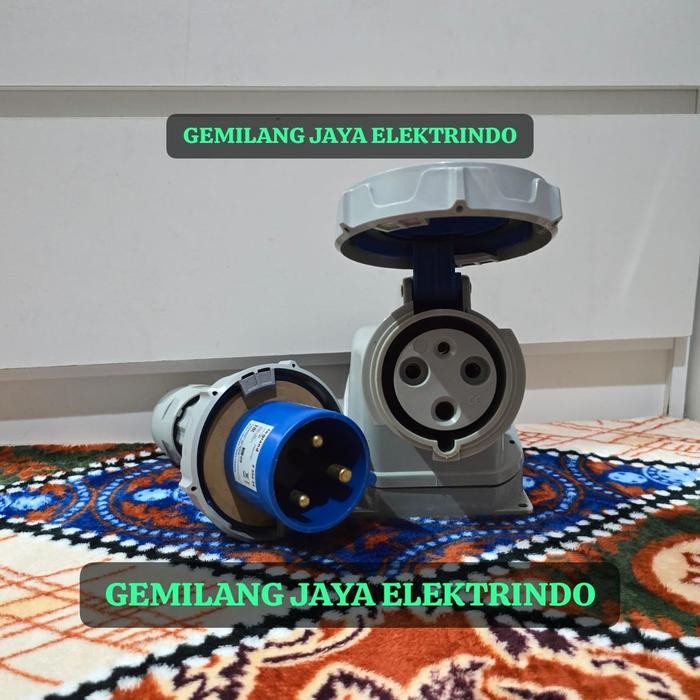 1 SET SURFACE MOUNTING LEGRAND 3PIN 63A IP67 1PHASE 2P+E 63A iP67 LEGRAND 555554 + 555524