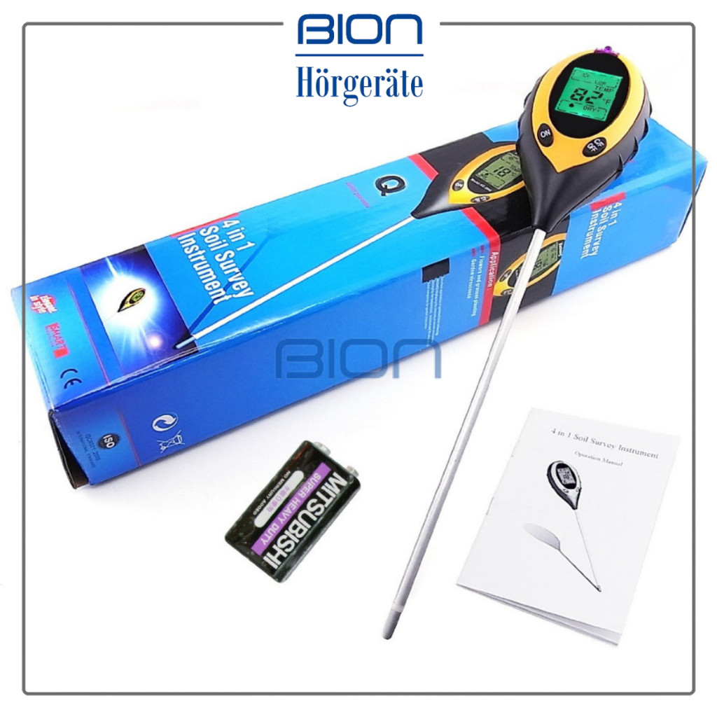BION Alat Ukur pH Tanah Digital 4 in 1 Soil Survey Instrument AMT-300 Meter