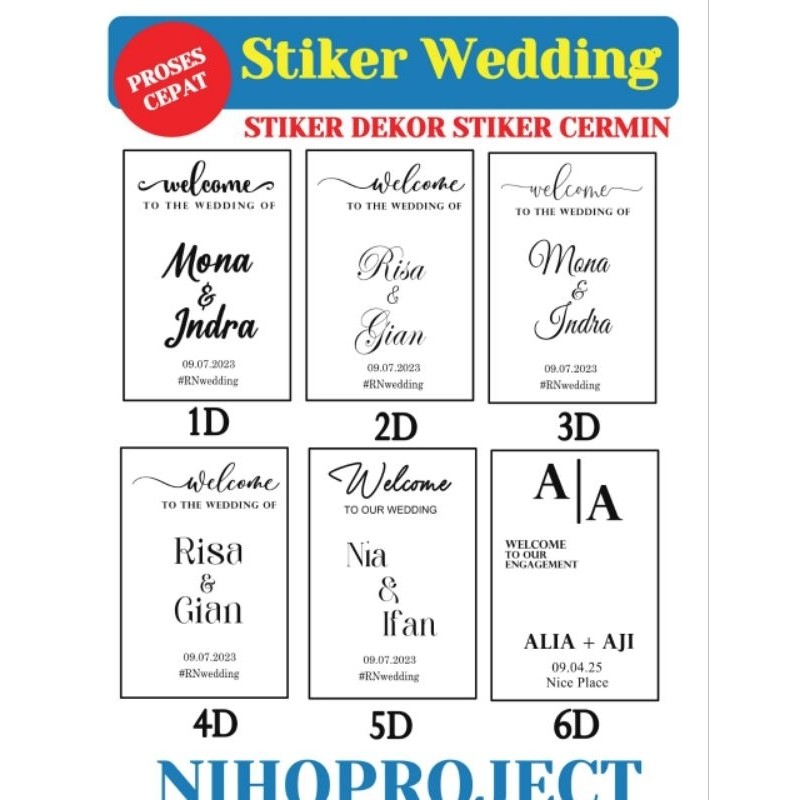 STIKER WELCOME KACA STIKER WELCOME SIGN STIKER WEDDING STIKER SIGN WEDDING STIKER KACA STIKER MIRROR