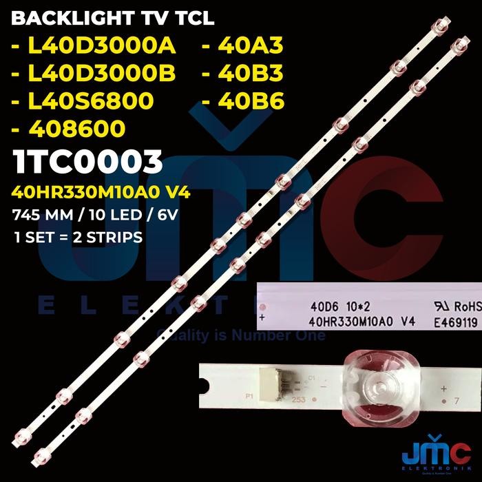 WP99 Backlight Tv Tcl L40D3000A L40S6800 40A3 40B3 408600 lampu led bl 40in