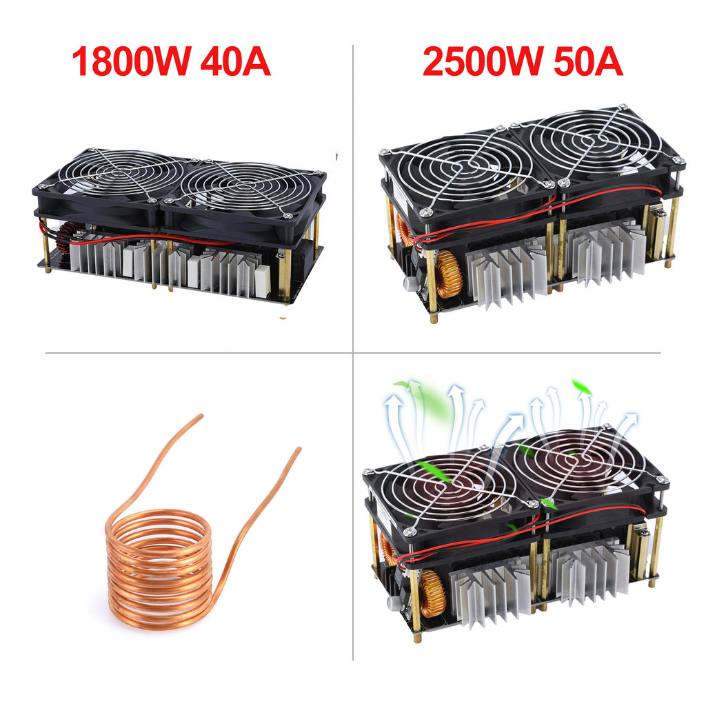 2500W Induction Heating Board 50A DC 12-48V ZVS Power Supply Module High Frequency Low Voltage Flyba