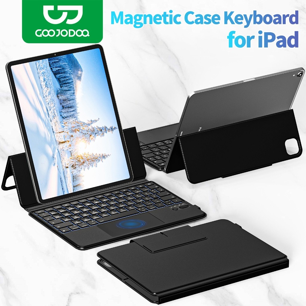 GOOJODOQ Magic Keyboard Case for ipad Air 6 5 4 Pro 11 10th Gen Bluetooth Keyboard Wireless Magnetic