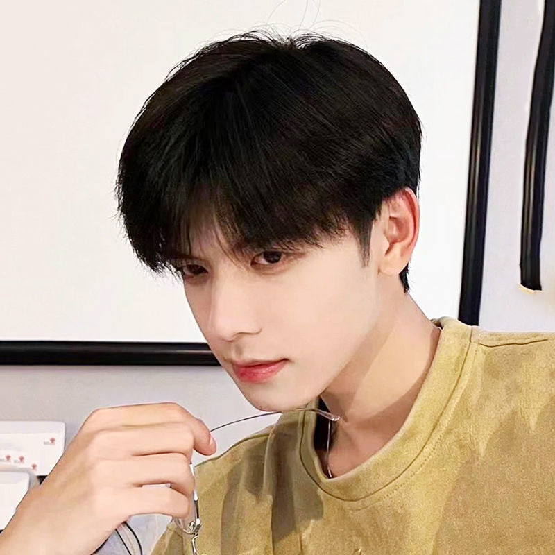 Wig Rambut Pendek Pria Jepang Cos Terlalu Serbaguna Wig Anak Muda Realistis Alami Wig Kepala Penuh H