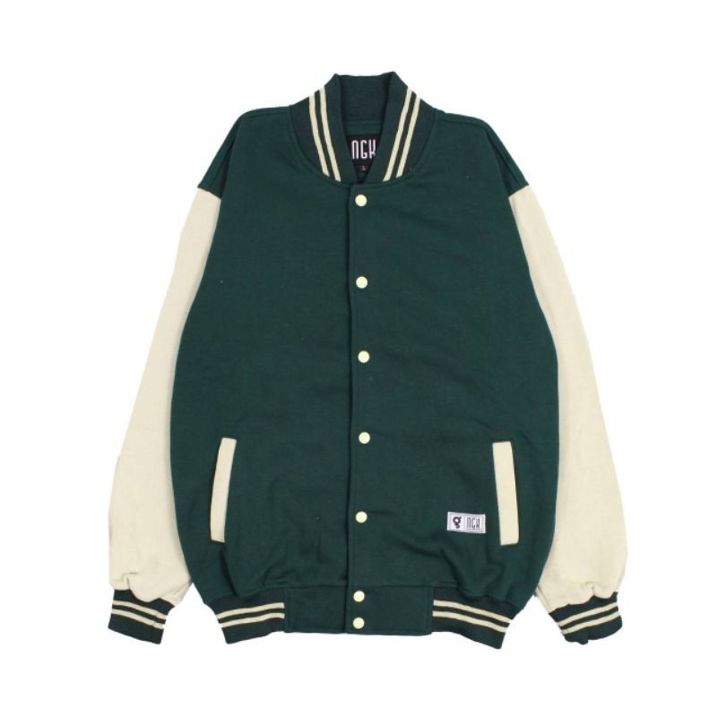 RIRUSHOP Jaket Sweater Baseball Varsity Polos Pria dan Wanita Jacket Distro Original