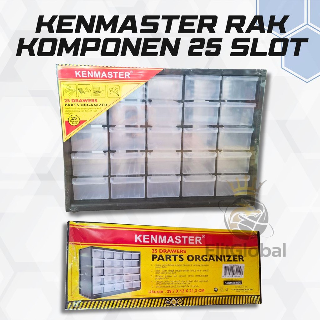 Kenmaster Rak Komponen 25 Slot | Tempat Alat Elektronik & Sparepart