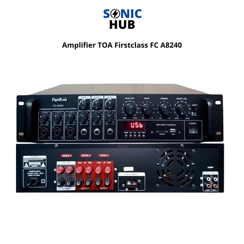 Amplifier Power Mixer TOA Bluetooth FirstClass a8240